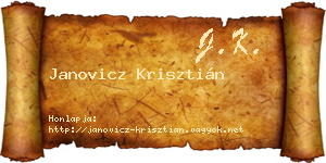 Janovicz Krisztián névjegykártya